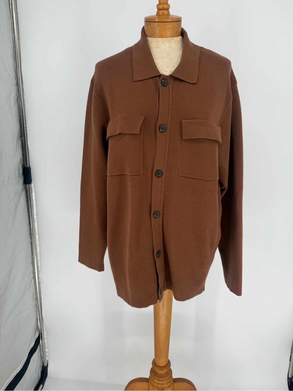 Christian Lacroix Men's Preppy Brown Cardigan size Large